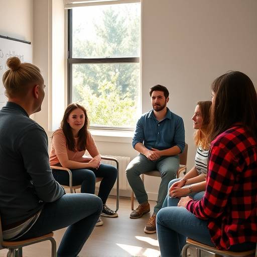 Students practicing acting techniques in class